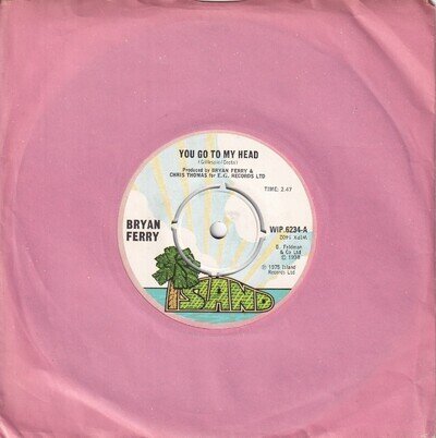 70s Pop Roxy Music BRYAN FERRY you go to my head 1975 UK 7" Vinyl 45 Mint