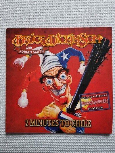 BRUCE DICKINSON w/ Adrian Smith 2 Minutes to Chile LP #350 w/poster IRON MAIDEN