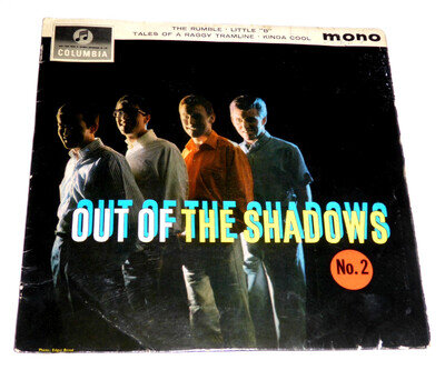 THE SHADOWS "OUT OF THE SHADOWS No2" 1962 COLUMBIA RECORDS VINYL EXTENDED PLAY