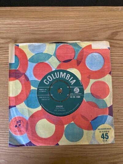 Apache by The Shadows - Vinyl Single 45RPM Record - Columbia Records 1960
