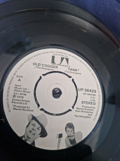 The Stranglers – Walk On By / Old Codger / Tank 1978 7" vinyl U/A ebay uk
