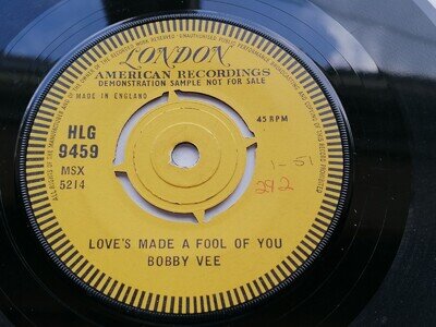 BOBBY VEE LONDON DEMO LOVE'S MADE A FOOL OF YOU SUSIE Q