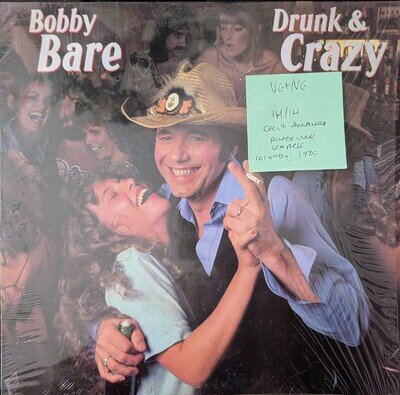 Bobby Bare Drunk And Crazy Vinyl Record VG+/VG IC36785 1980