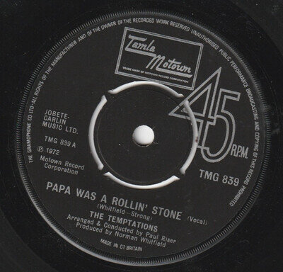 THE TEMPTATIONS PAPA WAS A ROLLIN' STONE NICE COPY