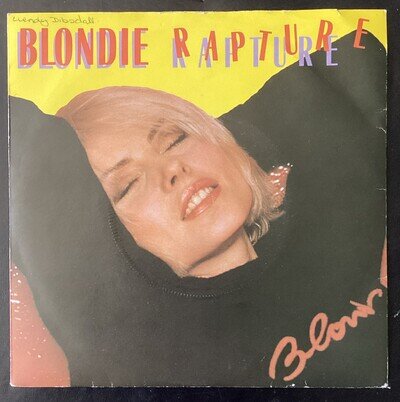 Blondie Rapture 7” Vinyl Single In Pic Sleeve