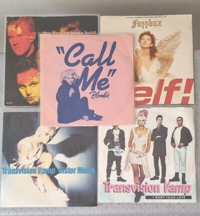 5 Blondie Call Me Transvision Vamp Darling Buds Fuzzbox 7" blonde pop job lot