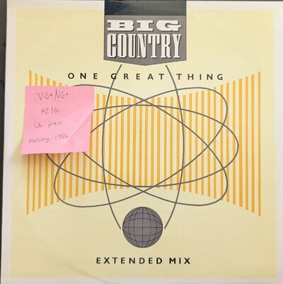 Big Country One Great Thing Vinyl Record VG+/VG+ BIGCX3 1986