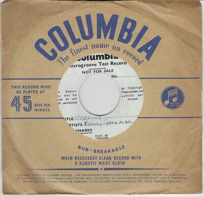 BENNY GOODMAN -Stardust- RARE Single Sided 7" Vinyl Test Pressing