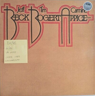 Jeff Beck Tim Bogert Carmine & Appice Vinyl Record EX/VG ESSLP011 1989