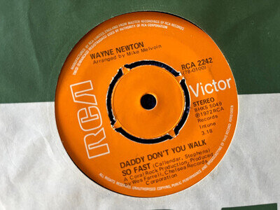 Wayne Newton - Daddy Don't You Walk So Fast - RCA 2242 - 1972 - Vinyl Ex