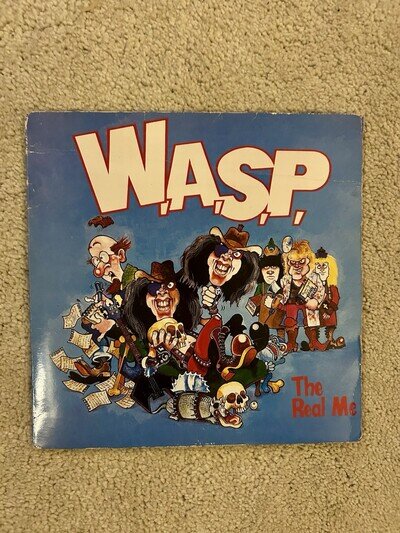 W.A.S.P. The Real Me 7" Gatefold Mirror Sleeve, Blue Vinyl Record