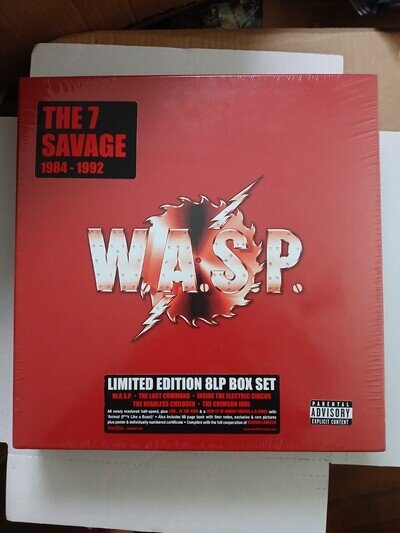 W.A.S.P. 7 SAVAGE 84-92 Limited Edition 8LP Vinyl Box Set First Pressing SEALED