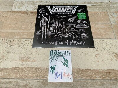 VOIVOD SYNCHRO ANARCHY Ltd Transparent Green LP vinyl 180g+A2 poster+signed card