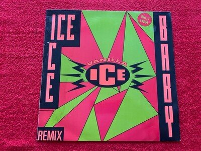 VANILLA ICE ~ ICE ICE BABY (REMIX) ~ 1990 12" VINYL RECORD 060-20 4122 6 EX