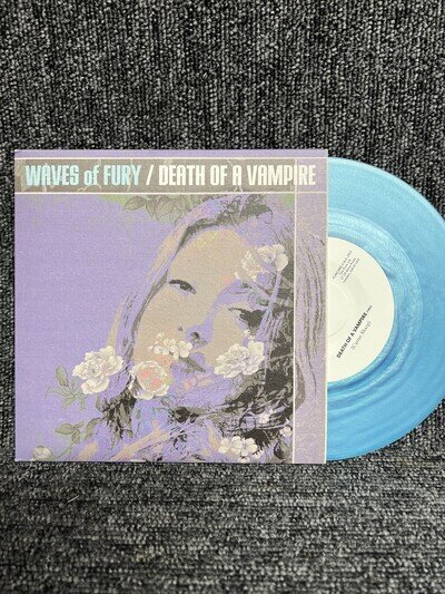 Waves of Fury Death of A Vampire 7" vinyl UK Too Pure 2013 Blue vinyl VGC
