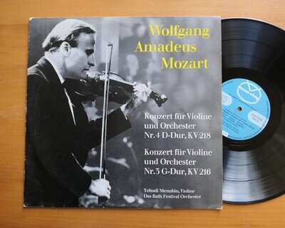 Mozart Violin Concertos 4 & 5 Yehudi Menuhin 1966 Fono-Ring FGLP 77 836
