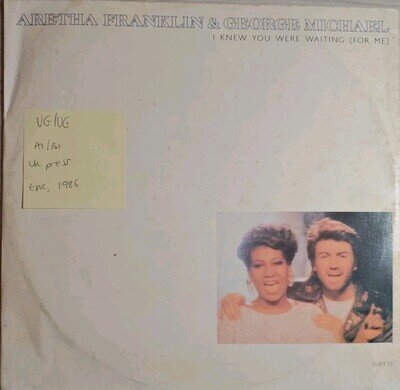 Aretha Franklin George Michael I Knew You Were Waiting Vinyl Record VG/VG DUETT2