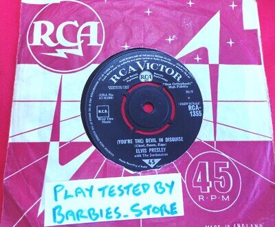 ELVIS PRESLEY- You're The Devil In Disguise 7" Vinyl Record VG+