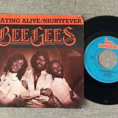 Rare Bee Gees 7” Vinyl Single Record Dutch Holland Staying Alive Nightfever