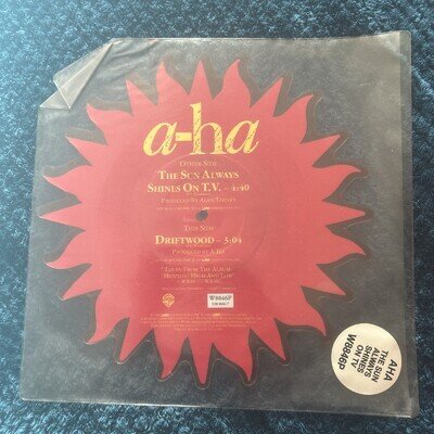 A-HA The Sun Always Shines On TV RARE 1985 PICTURE DISC ORIGINAL SLEEVE/STICKER