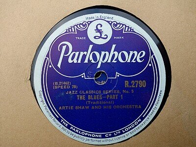 ARTIE SHAW - The Blues 78 rpm disc (A++)