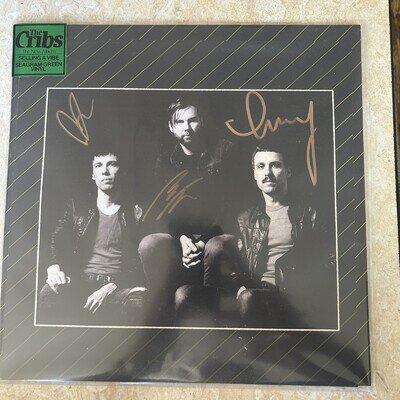 THE CRIBS SELLING A VIBE VINYL SIGNED/AUTOGRAPH SEAGRAM GREEN LP (indies only!)