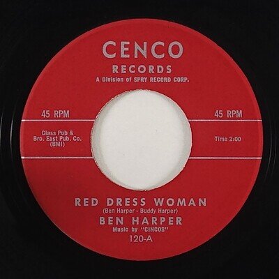 Ben Harper "Red Dress Woman" R&B Blues 45 Cenco HEAR