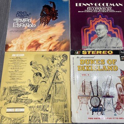 Vintage Jazz + Latin Vinyl Record LPs X4 1958-1965 Goodman, Dargon, Dukes of Dx