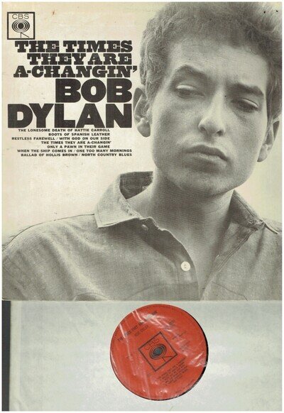 BOB DYLAN THE TIMES THEY ARE A CHANGIN' 1964 CBS MONO VINYL ALBUM