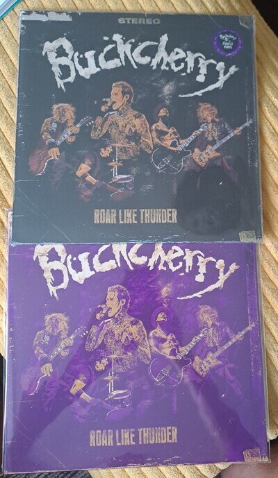 Buckcherry Roar Like Thunder Purple Vinyl Lp Signed Album Art With Extra Cover