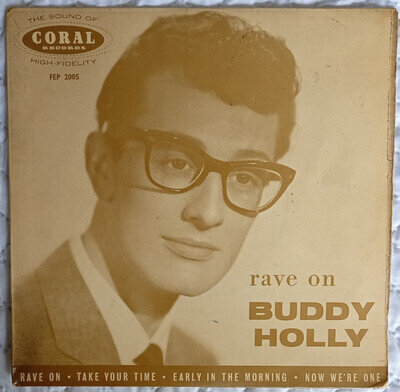 Buddy Holly "Rave On With" vinyl single 7" EP 50s rock'n'roll