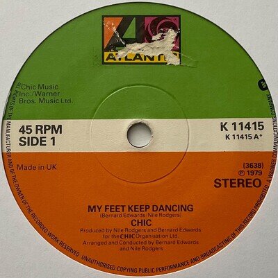 Chic - My Feet Keep Dancing - 7” Vinyl Single VG