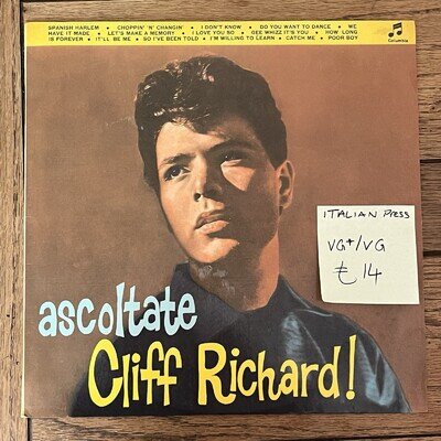 Cliff Richard Ascoltate Italian Pressing Columbia Vinyl Record