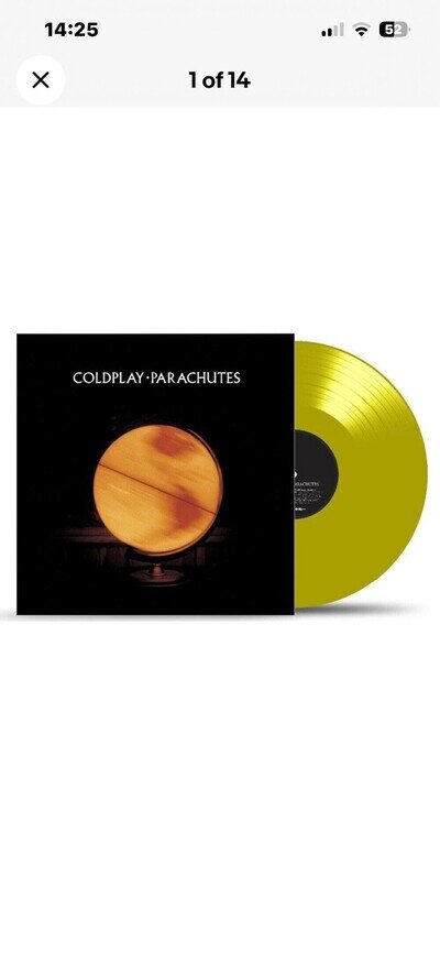 Coldplay Parachutes Translucent Yellow Colored LP 20th Ann LTD ED 180g UK Mint