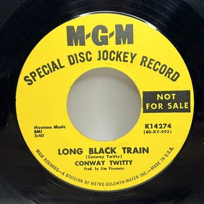 Conway Twitty - Long Black Train/ I Vibrate (45 RPM, MGM) Promo Reissue Ex