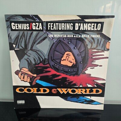 Genius GZA Cold World Feat D'Angelo 12in Vinyl Single Geffen 1996 Sleeve Wear