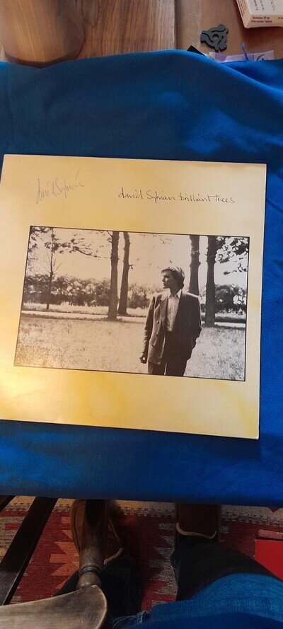 Rare framed & signed David Sylvian (Japan lead singer) debut LP brilliant trees