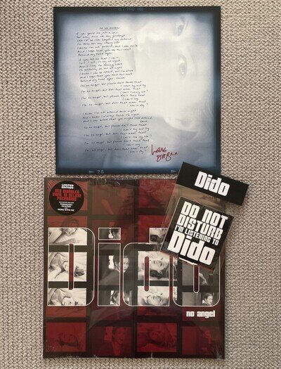 Dido No Angel SIGNED Red Marble Vinyl + Autograph + Sticker Set Bundle