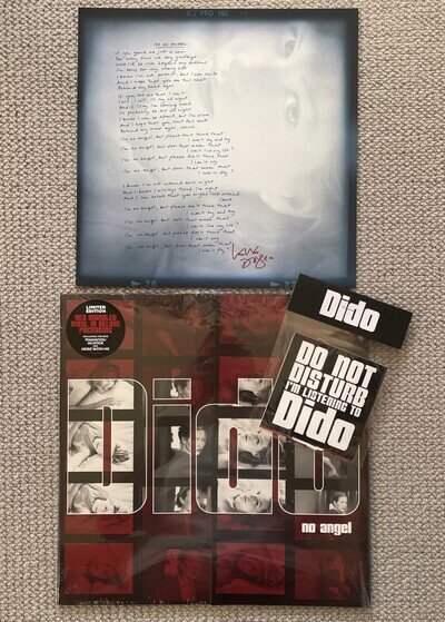 Dido No Angel SIGNED Red Marble Vinyl + Autograph + Sticker Set Bundle