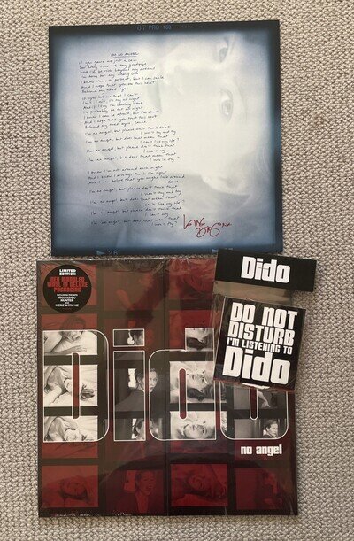 Dido No Angel SIGNED Red Marble Vinyl + Autograph + Sticker Set Bundle