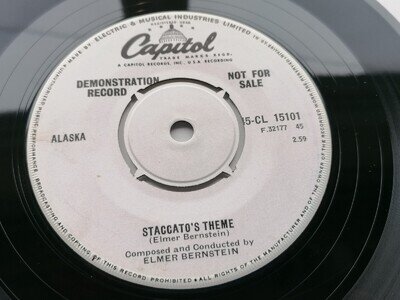 ELMER BERNSTEIN UK 45 CAPITOL DEMO STACCATO'S THEME THE JAZZ AT WALDO'S