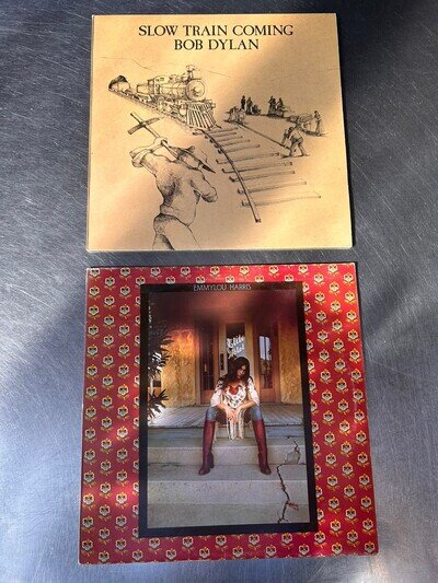 EMMYLOU HARRIS Elite Hotel 1976 + BOB DYLAN slow train coming LPs Vinyl
