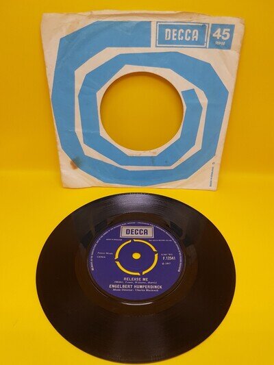 Engelbert Humperdinck Release Me 7” Vinyl Single Record 1967 Decca Records