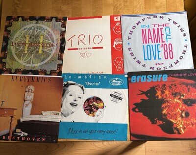 Job Lot 6 X 80s 12” Vinyl. Erasure, Thompson Twins, Trio, Eurythmics, Animotion