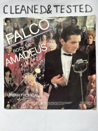 Falco- Rock Me Amadeus / Urban Tropical 7" Vinyl Single A&M AM273 1985