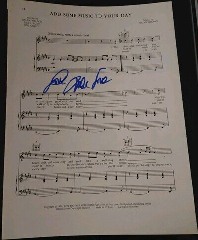 MIKE LOVE BEACH BOYS SINGER SONGWRITER AUTOGRAPH SIGNED 8.5x12 LYRIC SHEET MUSIC
