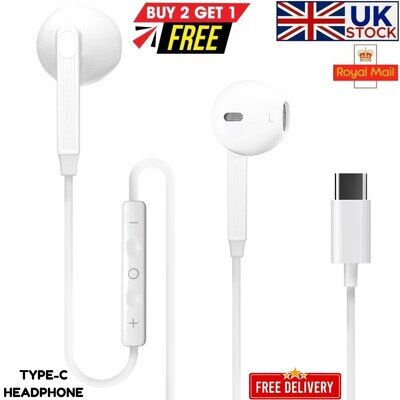 Type C Earphone wired Samsung Galaxy S23 S22 Ultra S21 USB C Headphones Earbuds