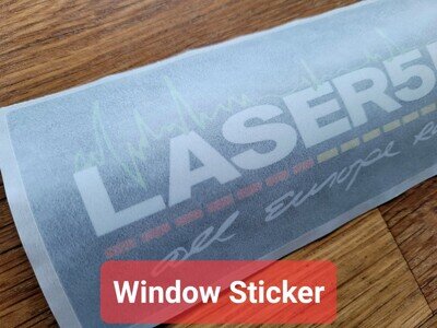 Laser 558 - Car Window Radio Sticker - Retro Pirate Radio Sticker 160x60mm