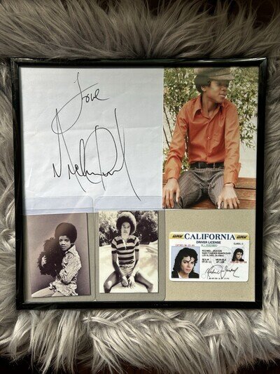 “Love Michael Jackson” Framed Pictures And Autograph Signed Paper