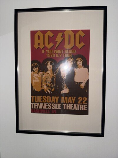 AC/DC Framed Poster Print – If You Want Blood 1979 US Tour – Rock Memorabilia